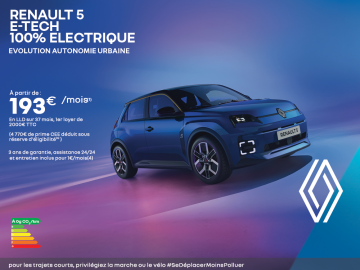 Renault 5 E-Tech 100% électrique dès 193€/mois 