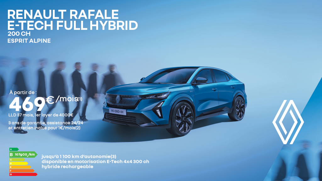 Renault Rafale E-Tech Full Hybrid dès 469€/mois 