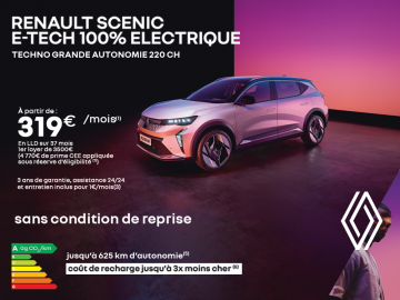 Renault Scenic E-Tech 100% électrique dès 319€/mois 