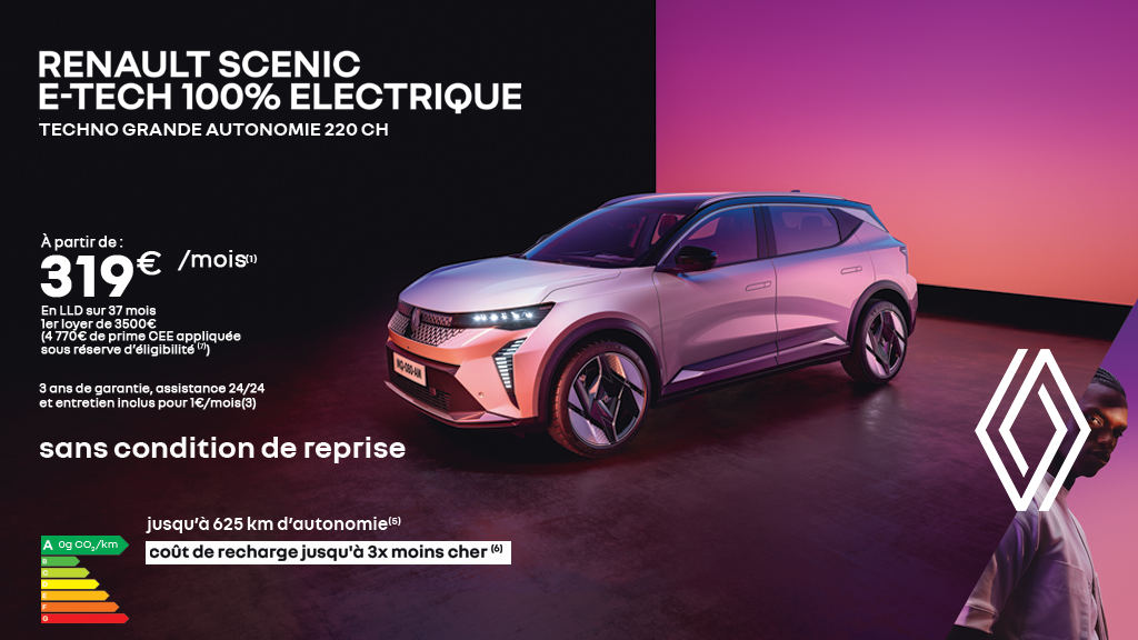 Renault Scenic E-Tech 100% électrique dès 319€/mois 