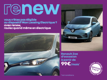 Renault ZOE 41 kWh dès 99€/mois – Citadine électrique polyvalente