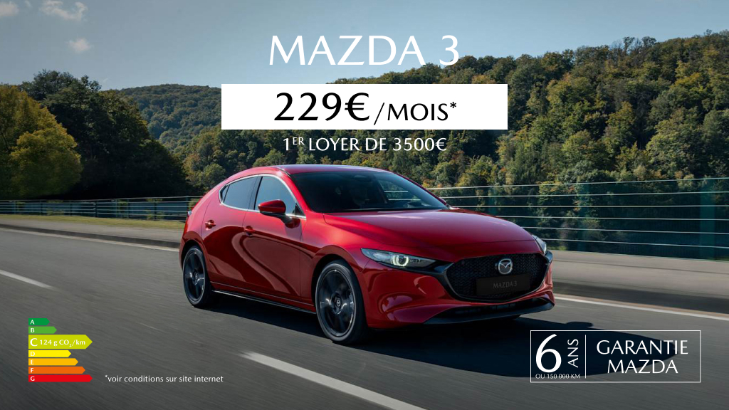Mazda 3 dès 229€/mois 