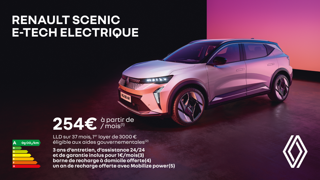 Renault Scenic E-TECH dès 254€/mois 