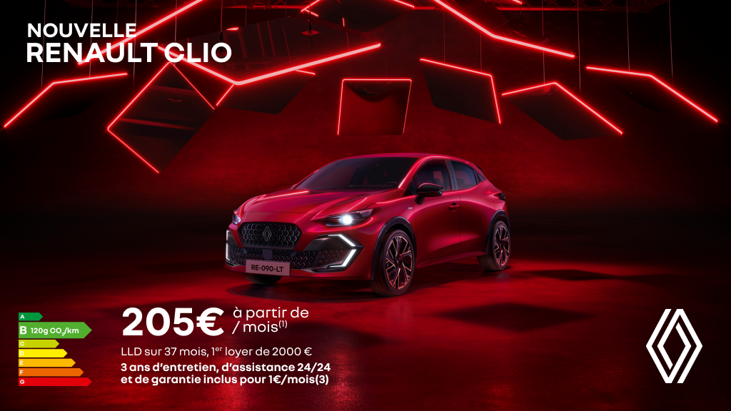 Nouvelle Renault Clio : disponible dès 205€/mois 