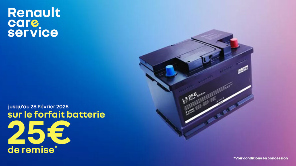 25€ de remise sur le forfait batterie 