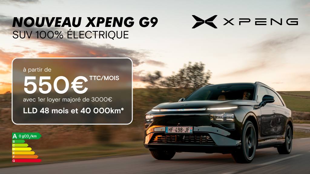 Nouveau XPENG G9 Autonomie Standard – LLD 48 mois à 550 €/mois