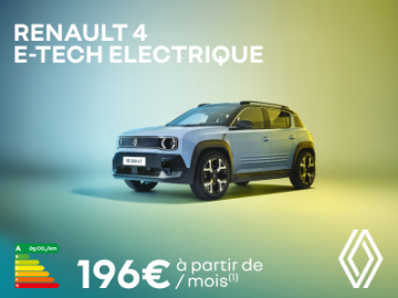 Renault 4 E-TECH 100% électrique dès 196€/mois 