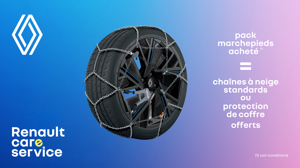 1 Pack marchepieds acheté = chaînes de neige offertes ! 