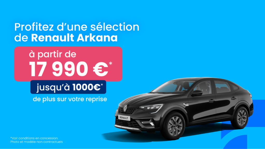 Renault Arkana Occasion dès 17 990€ + jusqu’à 1 000€ sur votre reprise
