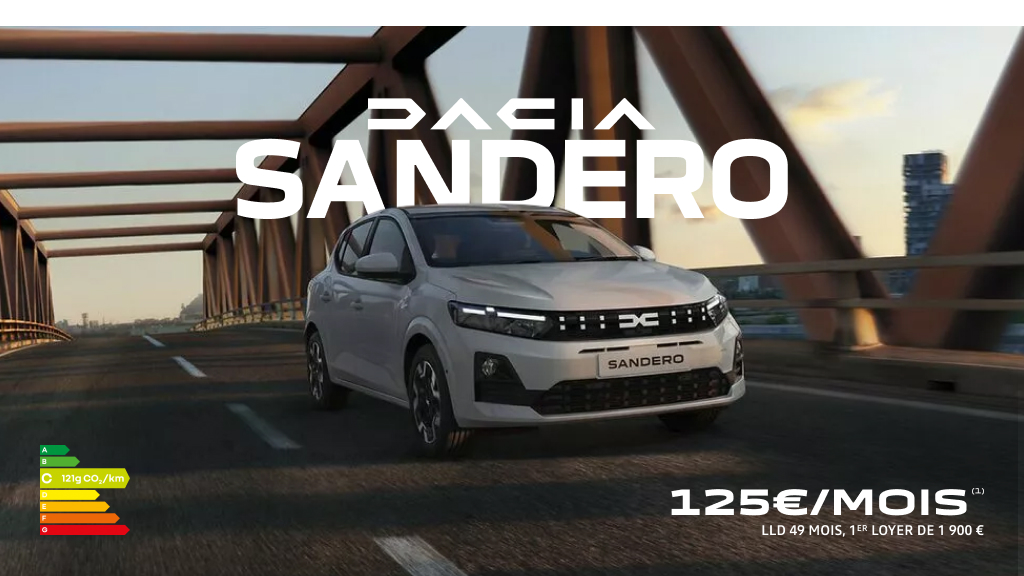 Dacia Sandero dès 125€/mois 
