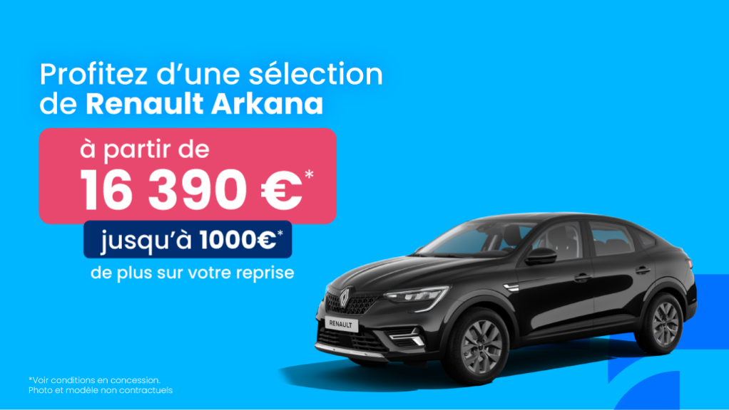 Renault Arkana Occasion dès 16 390€ + jusqu’à 1 000€ sur votre reprise