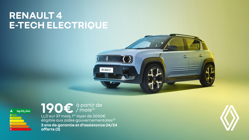 Renault 4 E-TECH 100% électrique dès 190€/mois 