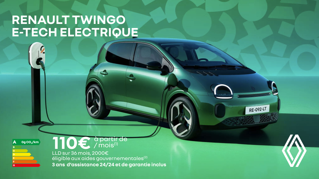 Nouvelle Renault Twingo 100% électrique dès 110€/mois