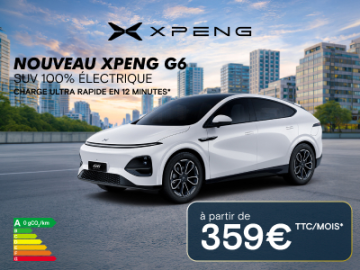 Nouveau XPENG G6 Autonomie Standard – LLD 48 mois à 359 €/mois