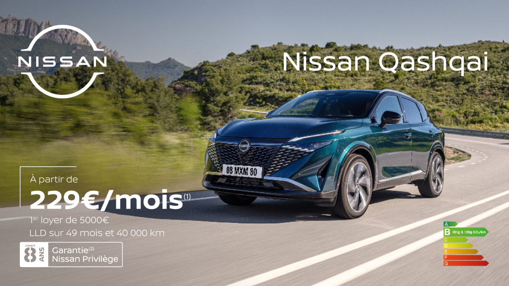 Nissan Qashqai dès 229€/mois – Le SUV compact qui allie confort, technologie et style