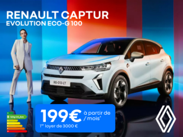 Renault Captur ECO-G 100 dès 199€/mois 