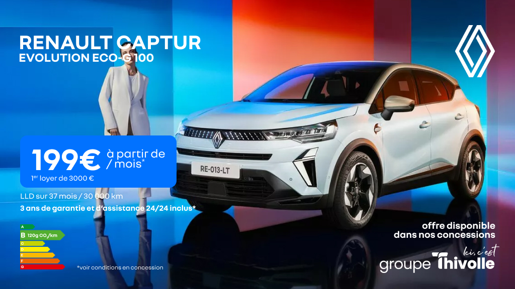 Renault Captur ECO-G 100 dès 199€/mois 