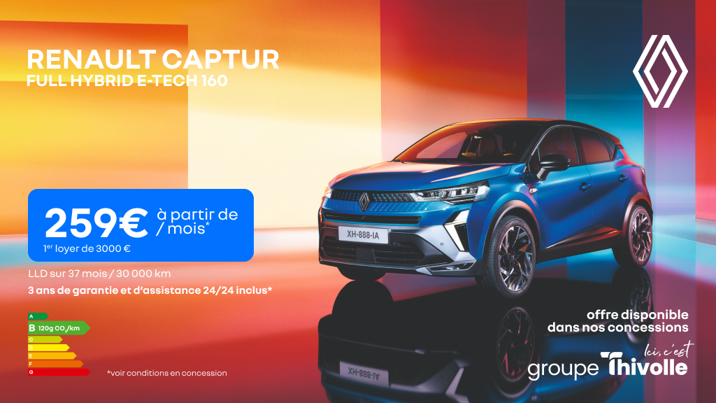 Renault Captur Full Hybrid 160 dès 259€/mois