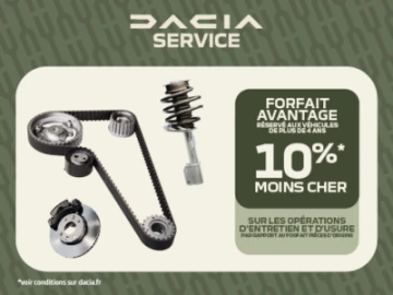 Forfait avantage Dacia service : -10% sur l'entretien 