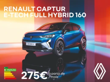 Renault Captur Full Hybrid 160 dès 275€/mois