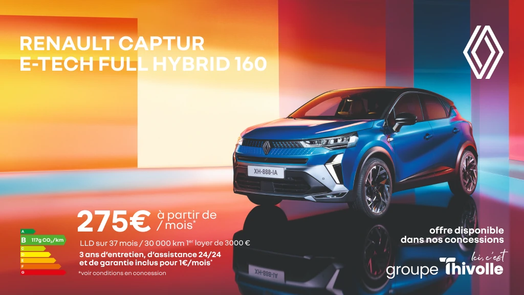 Renault Captur Full Hybrid 160 dès 275€/mois