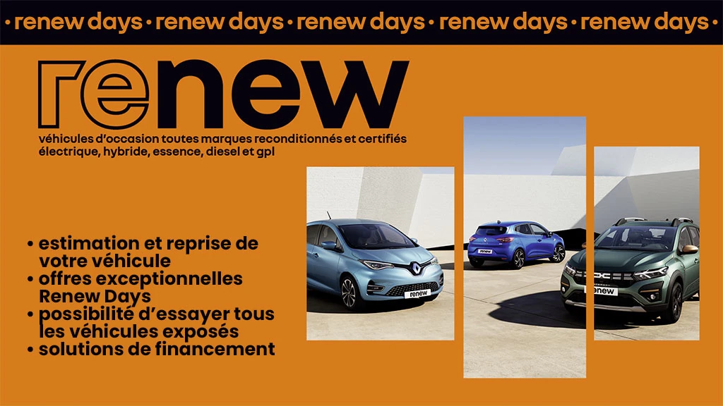 RENEW DAYS 25-27 Juin : journées de l'occasion