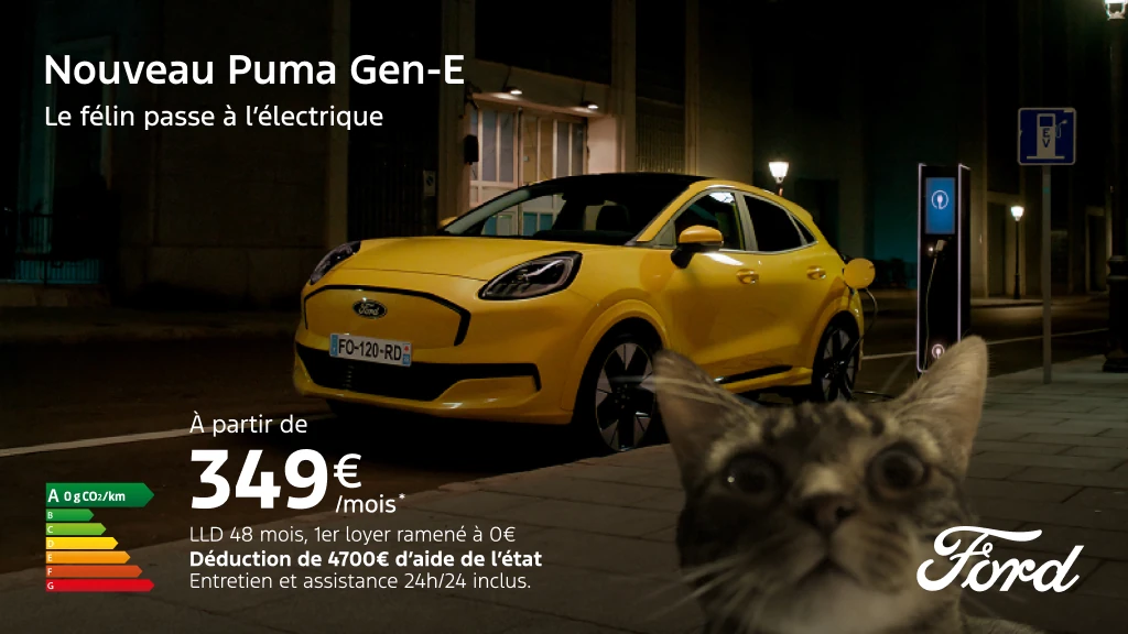 Nouveau Ford Puma Gen-E dès 349€/mois 