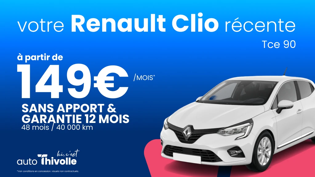 Renault Clio d'occasion récente dès 149€/mois