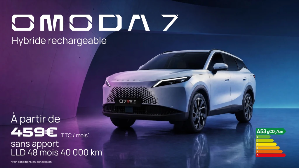 OMODA 7 dès 459€/mois : le crossover hybride rechargeable qui sort du rang