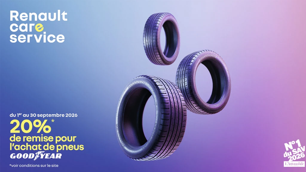 20% de remise sur les pneus Goodyear 