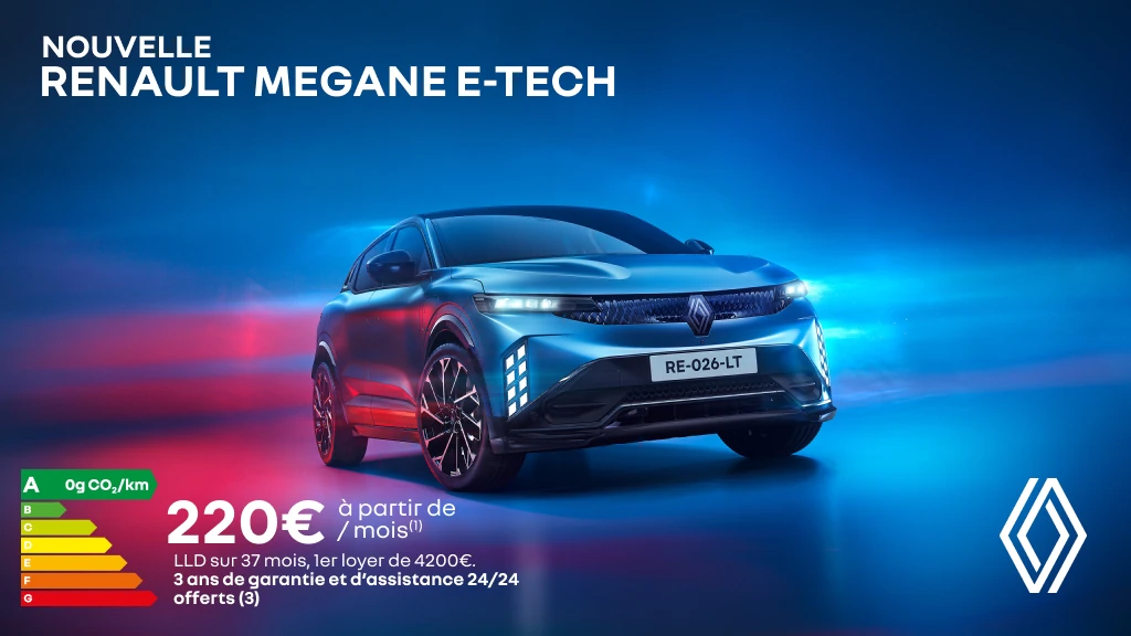 Nouvelle Mégane E-Tech dès 220€/mois