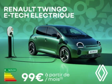 Nouvelle Renault Twingo 100% électrique dès 99€/mois