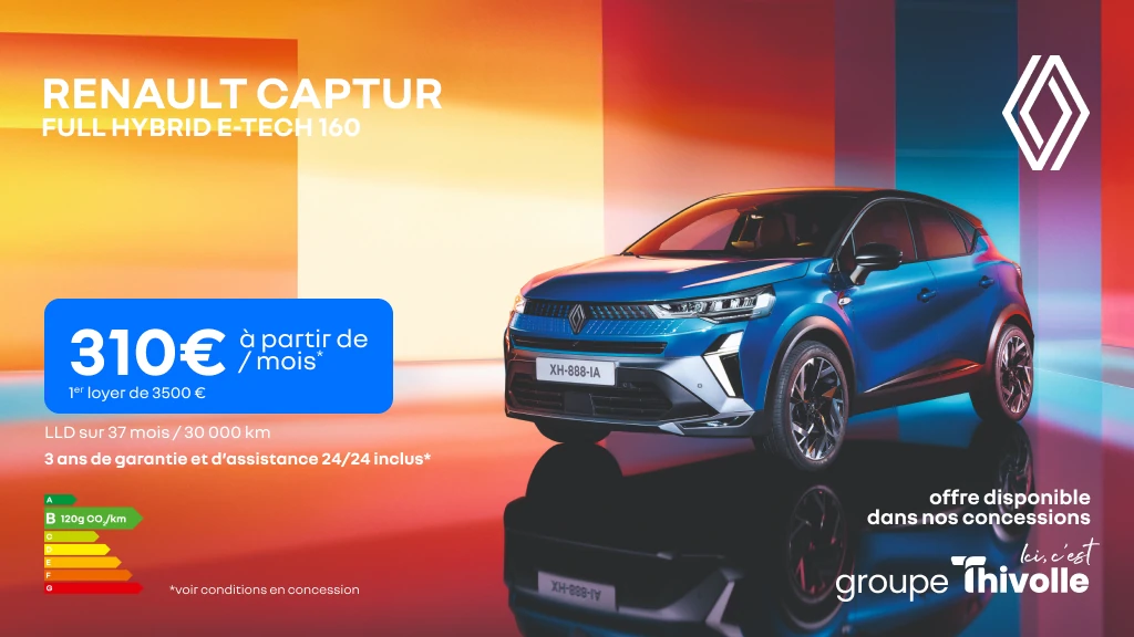 Renault Captur Full Hybrid 160 dès 310€/mois