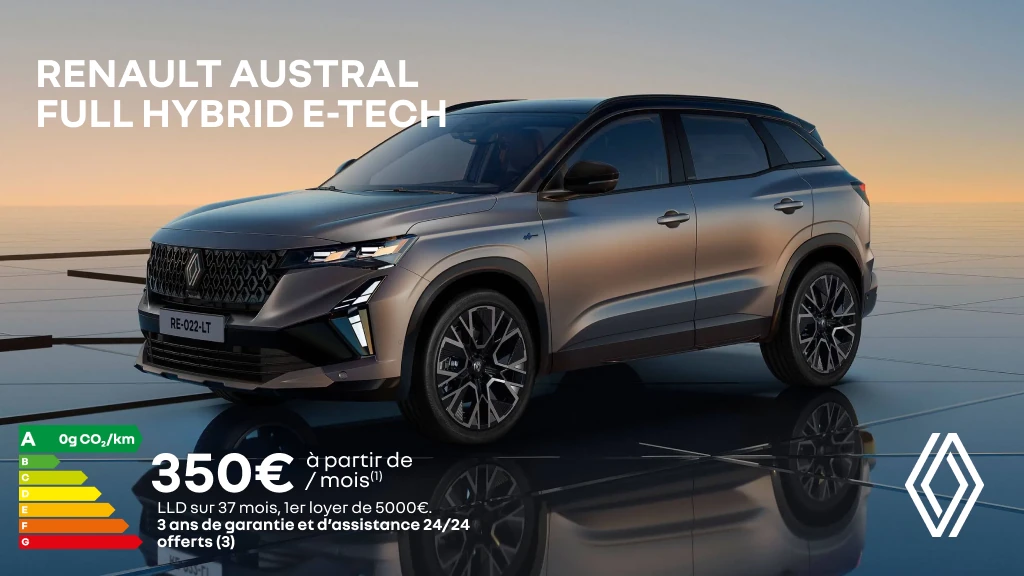 Renault Austral full hybrid E-Tech dès 350€/mois