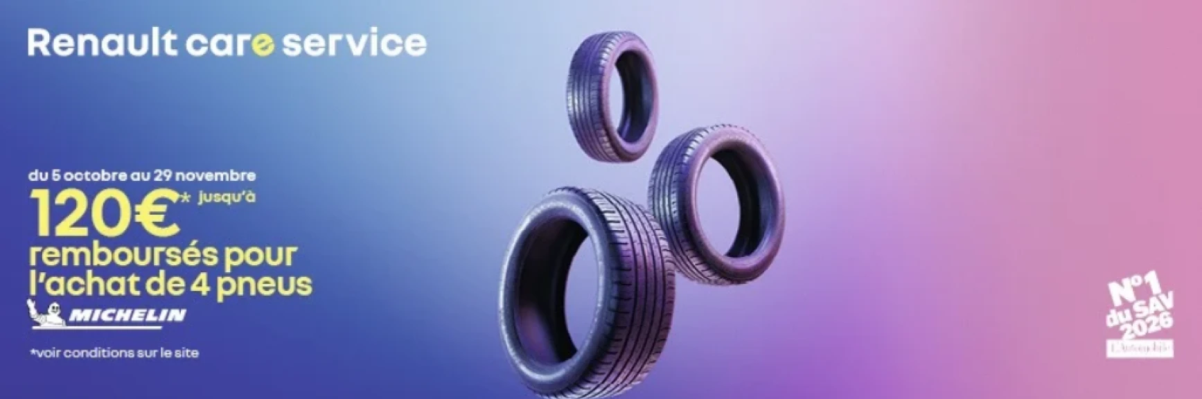 Jusqu'à 120€ remboursés pour l'achat de pneus Michelin 