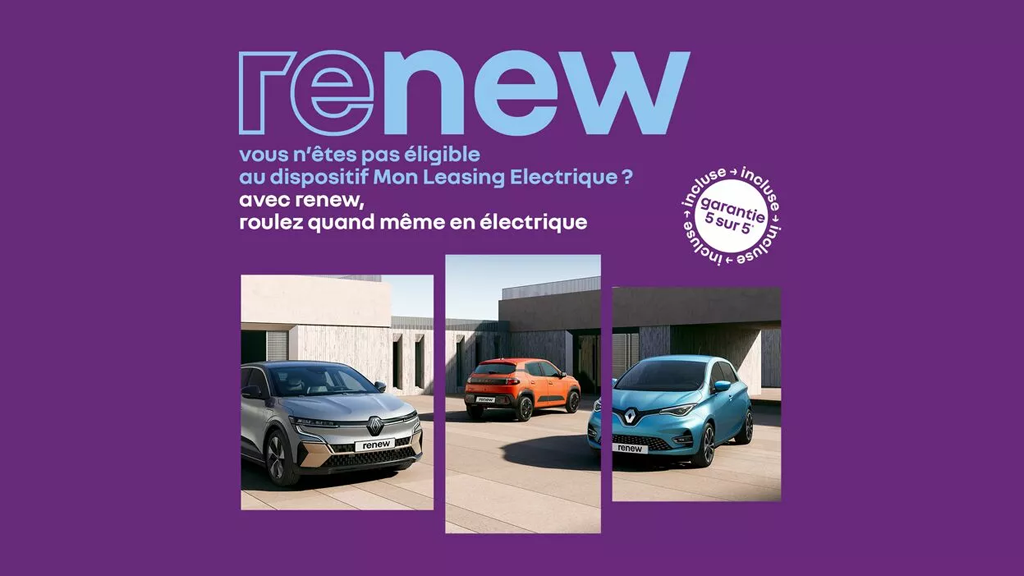 avec renew, roulez en électrique à partir de 99€ / mois