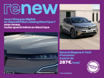 Renault Mégane E-Tech EV60 dès 287€/mois – Berline électrique moderne