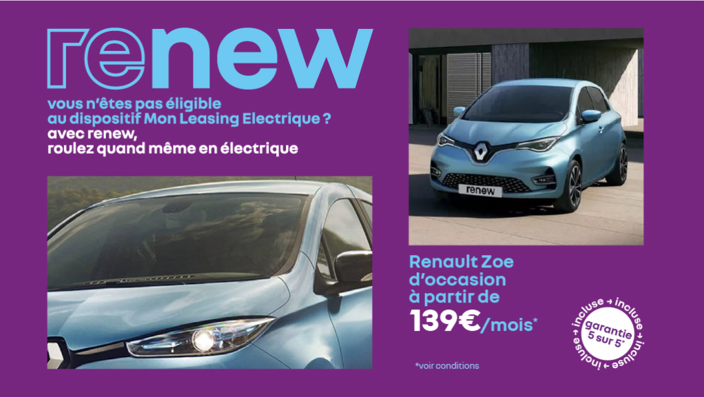 Renault ZOE Life dès 139€/mois – Citadine électrique polyvalente