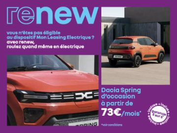 Dacia Spring d’occasion dès 73€/mois – Citadine électrique à prix mini