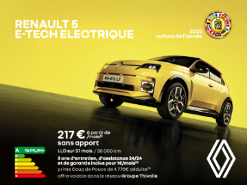 Renault 5 E-Tech electrique à partir de 217€/mois
