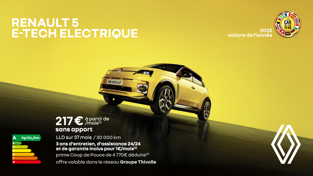 Renault 5 E-Tech electrique à partir de 217€/mois