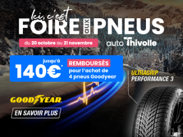 Jusqu'à 140€ remboursés pour l'achat de 4 pneus Goodyear