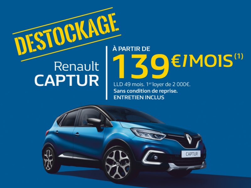 DÉSTOCKAGE - Renault Captur à partir de 139€/mois*