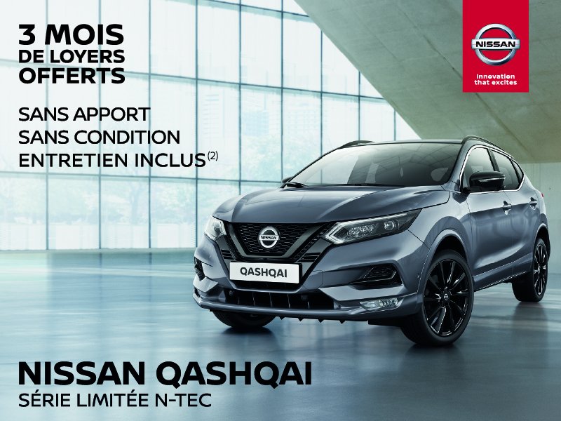 3 mois de loyers offerts sur le Nissan QASHQAI
