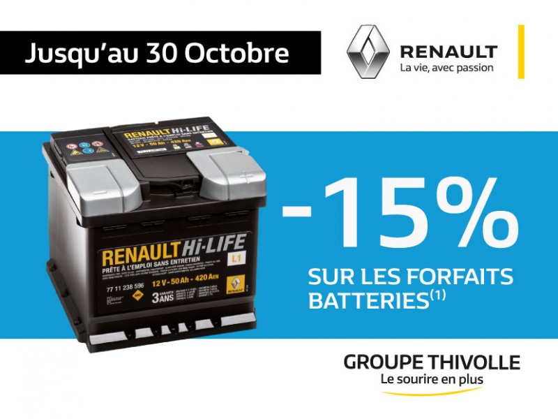 -15% sur les forfaits batteries et forfaits amortisseurs