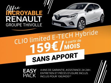 Clio Limited E-Tech Hybride à partir de 159€/mois