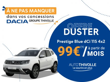 Offre Dacia Duster à partir de 99€/mois