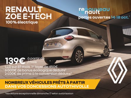 Renault ZOE E-TECH à partir de 139€/mois