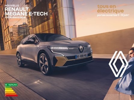 Nouvelle Renault Megane E-Tech 100% électrique