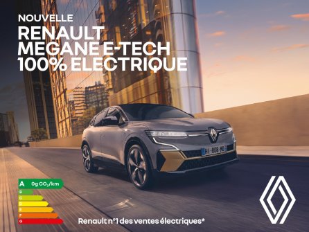 Nouvelle Renault Megane E-Tech 100% électrique